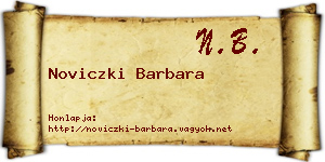 Noviczki Barbara névjegykártya